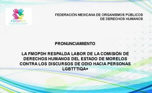 Pronunciamiento FMOPDH LGBTTTIQA