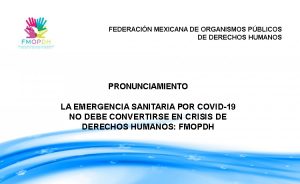 Pronunciamiento emergencia sanitaria por COVID-19