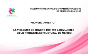 Pronunciamiento violencia de genero