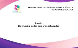 imagen Boletin FMOPDH Día mundia de las personas refugiadas