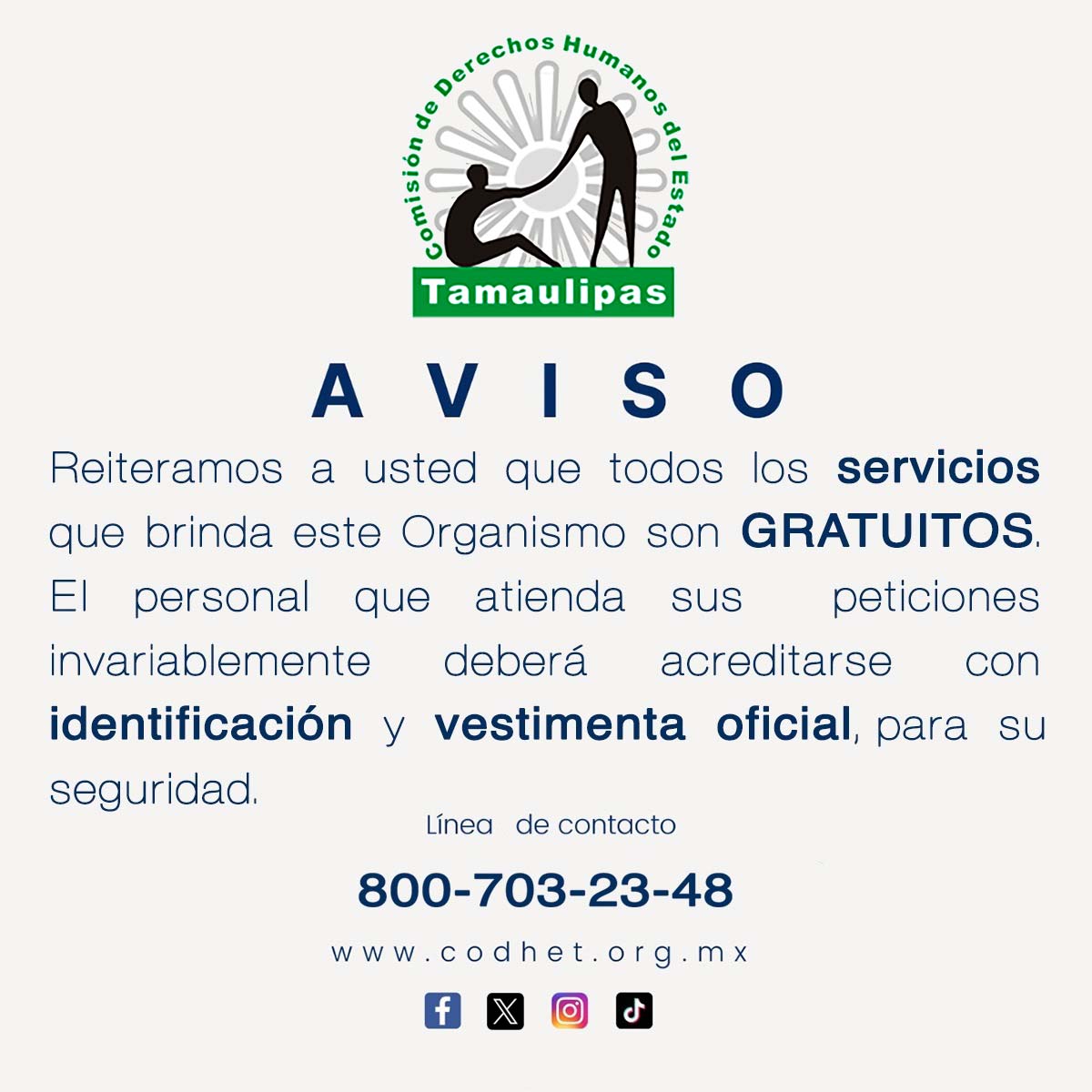 aviso de servicios gratuitos 2024